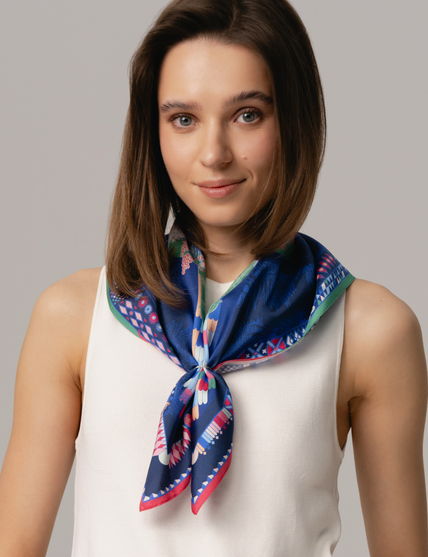 Картинка Шовкова хустина «Garden Navy»